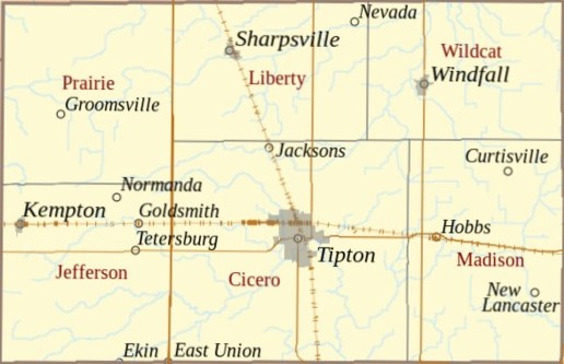 Madison County Indiana Township Map Towns/Townships / Tipton County, In